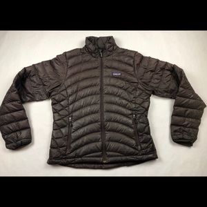 Patagonia Down Jacket Casual Winter Womens Brown